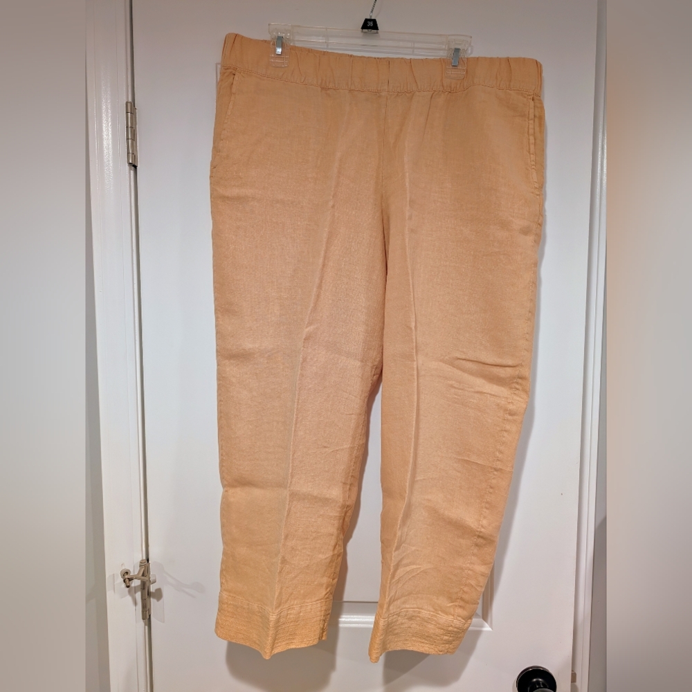J. Jill Yellow Linen Capris Lg